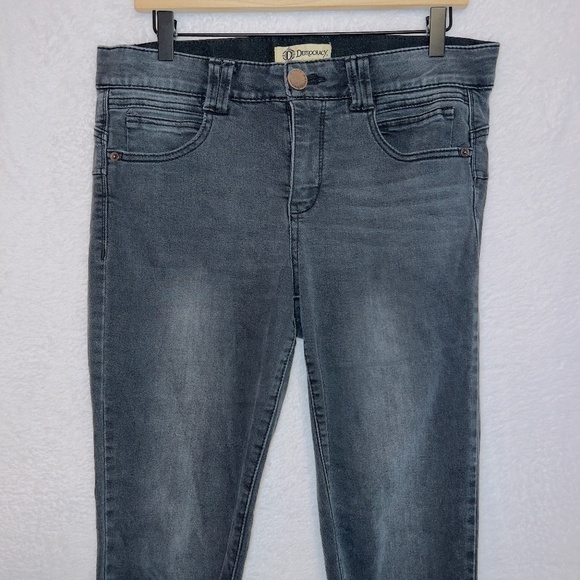 Democracy Gray Wash Denim "Ab" Technology Elastic Waistband Skinny Jeans size 10 - Picture 3 of 6